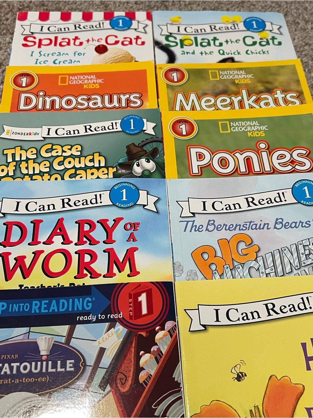 I can read Scholastic Kids Books Bundle Level 1 Splat the Cat Dairy of a Worm - Picture 2 of 12